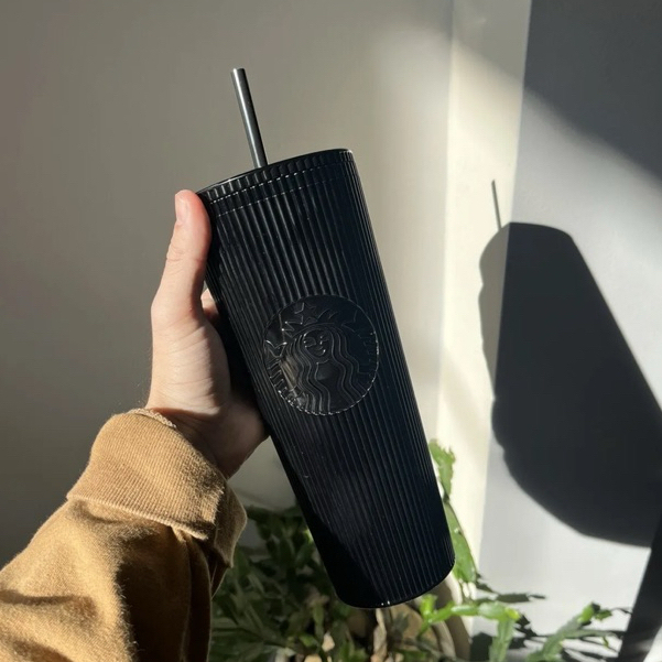 Ly giữ nhiệt Starbucks 710ml, bình nước nhựa 2 lớp kèm ống hút fullox Qimato Bộ sưu tập