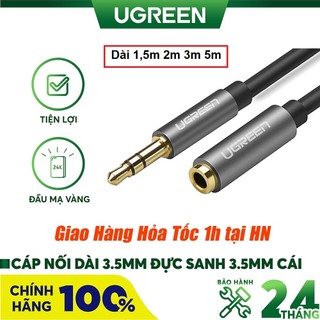 Cáp âm thanh 3.5mm nối dài 1,5m 2m 3m 5m ugreen 10593 10594 10595 10538 - hàng chính hãng