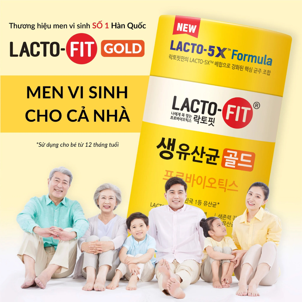 Men Vi Sinh LACTO-FIT GOLD Bổ Sung Lợi Khuẩn Cải Thiện Đường Ruột Khỏe