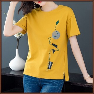 Áo Thun Tay Ngắn Cổ Tròn Màu Trơn Dáng Rộng Thời Trang Cho Nữ