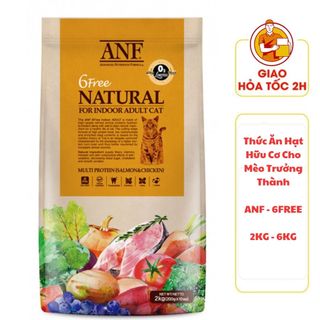 (CÓ QUÀ TẶNG) ANF - 6Free - Thức Ăn Hạt Hữu Cơ Cho Mèo Trưởng Thành 2kg - 6kg