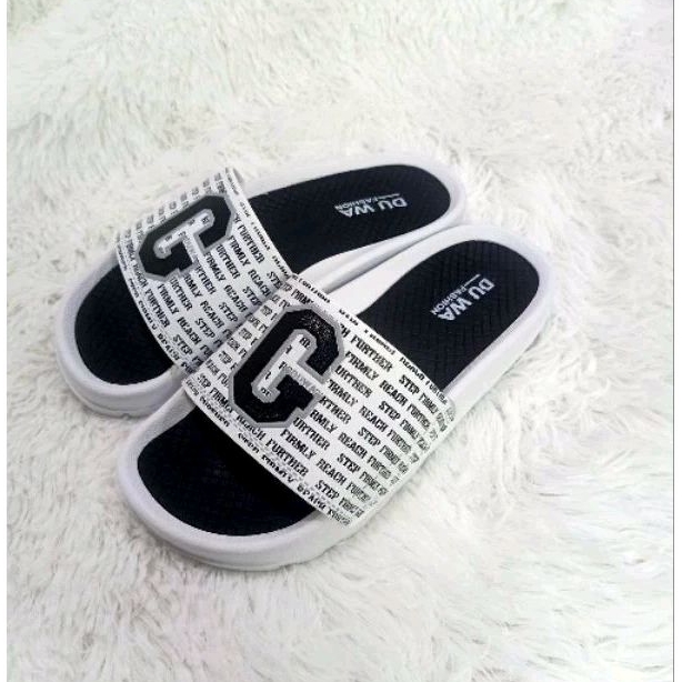 dép quai ngang nam nử chử G đế lót . hàng DUWA chính hãng