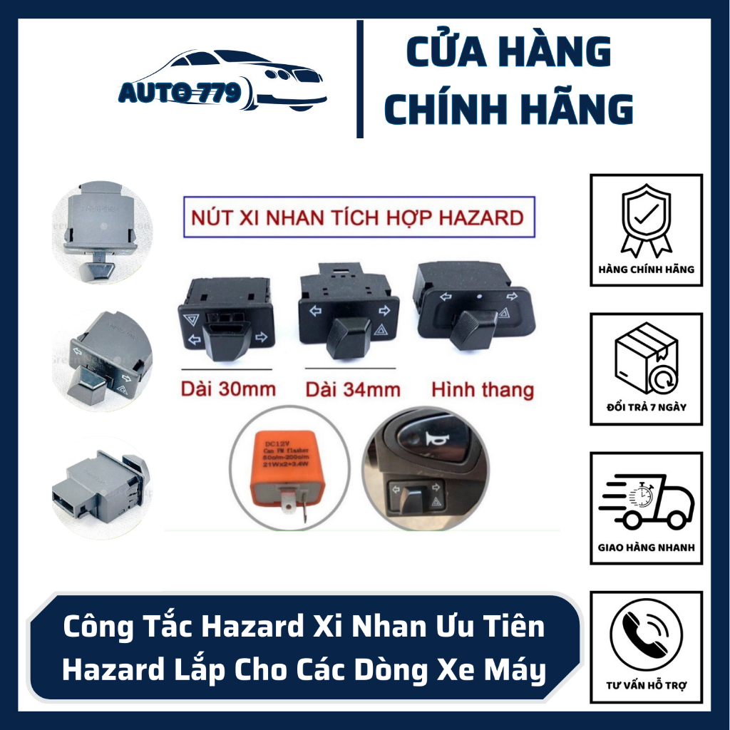 Công Tắc Hazard Xi Nhan Ưu Tiên Hazard Lắp Cho Các Dòng Xe Máy