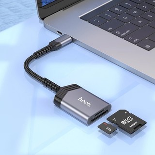 Đầu đọc thẻ nhớ Type C/ Lightning Hoco UA25 hỗ trợ đọc thẻ SD/ microSD