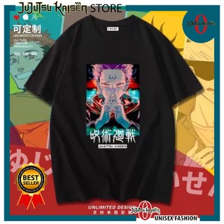 Áo Thun Tay Lửng Đen In Hình Anime Jujutsu Kaisen Gojo Satoru