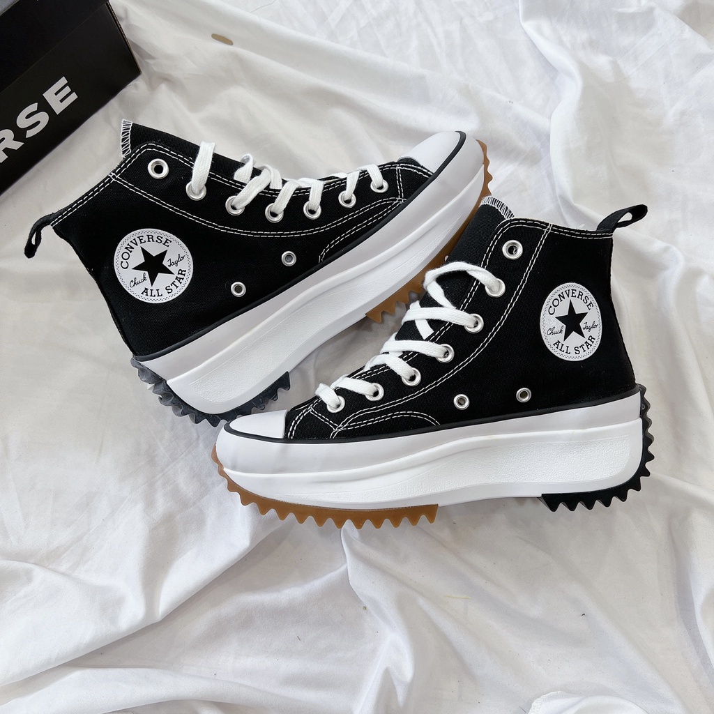 Giày Converse Run Star Hike Black -Giày Sneaker CV Run High Top cổ cao nam nữ Bản Quảng Châu Cao Cấp Full Box Bill