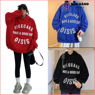 Áo Hoodie SISIO Tay Dài In Nổi 3D Chất nỉ bông form rộng mũ to phối túi form boxy bận nhà chống nắng , ba màu - CHP