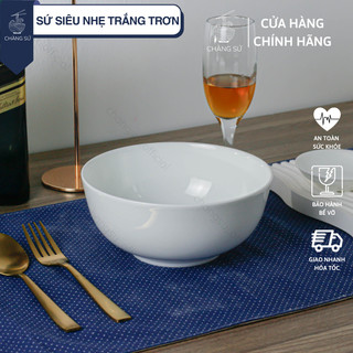 Tô canh khum kiểu Hàn sứ siêu nhẹ - sứ xương siêu nhẹ trắng trơn Minh Châu TH07
