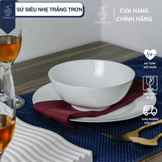 Bát tô canh trắng trơn sứ siêu nhẹ - Sứ xương siêu nhẹ Minh Châu - Vỡ 1 đổi 1