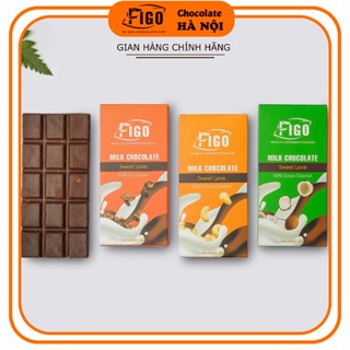 [Bán chạy] Combo 3 Thanh Kẹo Socola Milk Chocolate 50% Cacao Figo 50gr nhân hạt Điều, Hạnh Nhân, Sữa Dừa