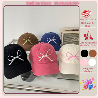 HA0023 Mũ lưỡi trai thêu nơ Hàn Quốc cao cấp_ nón phớt thêu nơ Hàn Quốc hottrend 2024