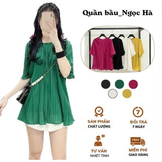 Áo bầu Chất von zập ly mềm mát cộc tay mùa hè