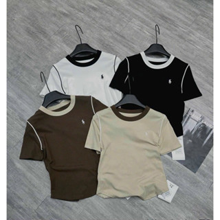 Áo thun babytee thêu hình ngựa tay pha viền chất đẹp A360