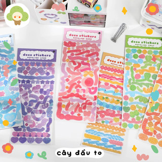 Bộ 1 Tấm Hình Dán Trang Trí Toploader Lấp Lánh Decor Sticker Cây Đầu To
