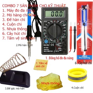 Đồng hồ đo vạn năng dt-832 + 6 món dụng cụ kỹ thuật