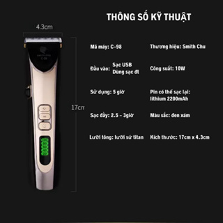 Tông đơ cắt tóc SMITH CHU C-98, hớt tóc chuyên nghiệp cam kết chính hãng