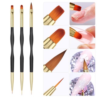 UR SUGAR Set 3 Cọ Vẽ Móng Nghệ Thuật Thiết Kế Tiện Dụng Cho Trang Trí Móng Diy Bút 2 Đầu