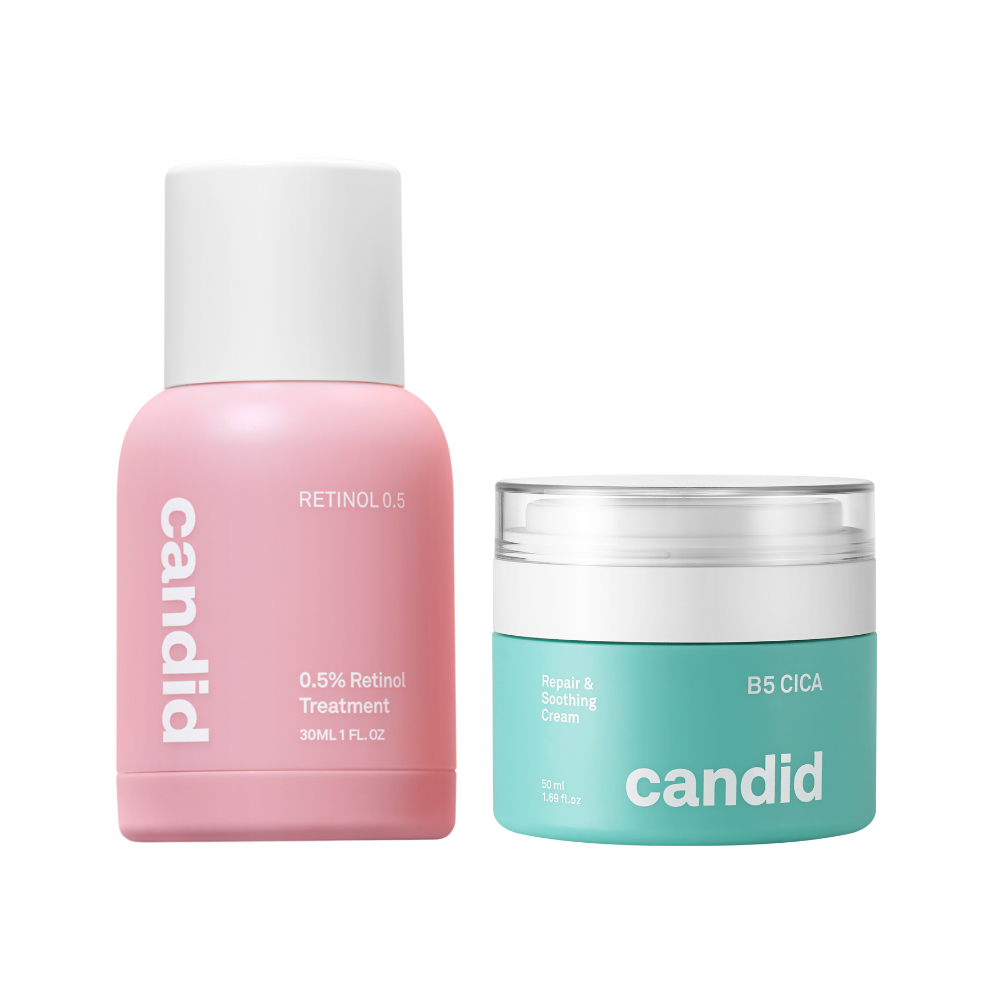 Bộ Sản Phẩm Tái Tạo Và Phục Hồi Làn Da Candid Retinol 0.5% 30ml& Kem Dưỡng B5 Cica 50ml