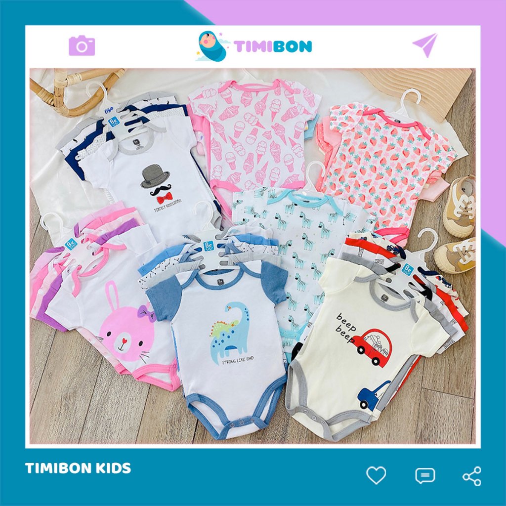 Combo Set 5 Body Chip Cho Bé Sơ Sinh 3-9kg Chất Cotton Siêu Mềm - [BDCHIP23]
