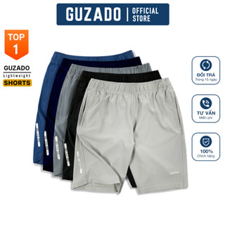 Quần Đùi Nam GUZADO Vải Gió Thể Thao Cạp Chun Mềm Mại,Co Giãn Vận Động Thoải Mái Màu Basic GSR01