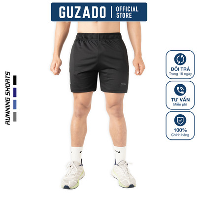 Quần Short Nam GUZADO Chạy Bộ Vải Thun Lạnh Tập Gym, Thể Thao, Vận Động Thoải Mái GSR10-GASA25S002