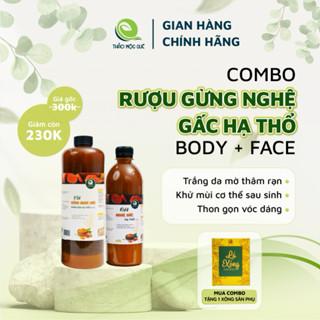 COMBO 2 CHAI GỪNG NGHỆ GẤC THOA BODY VÀ MẶT Ở CỮ