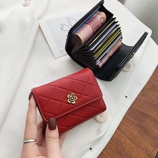 Ví card nữ cầm tay đựng thẻ mini nữ ROSE da mềm họa tiết quả trám sang trọng 18C
