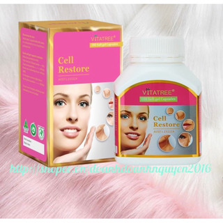 Viên Uống Phục Hồi Tế Bào Gốc Vitatree CELL RESTORE  Hộp 100 Viên - Tái tạo da, chống chảy xệ