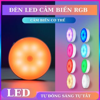 Đèn led cảm biến cơ thể treo tường tủ bếp RGB đa màu sắc