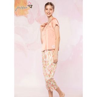 Bộ lửng áo lụa phối quần mặc nhà Jubbie 93227