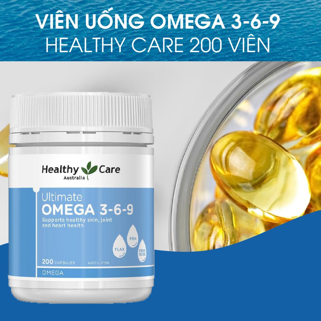 hỗ trợ tim mạch, áp huyết Healthy Care Omega 3 6 9 Ultimate 200 viên