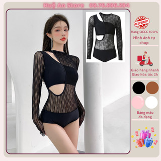 (HA40) BIKINI LIỀN MẢNH CAO CẤP SANG CHẢNH_Bộ đồ bơi bikini liền mảnh dài tay gợi cảm KÈM MÚT NGỰC