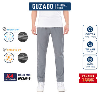 Quần Ống Suông Thể Thao Nam GUZADO, Chất Vải Gió Mềm,Mịn,Cạp Chun Trẻ Trung GDDC01