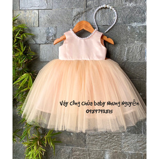 Váy cho bé gái lưng V ngọc trai