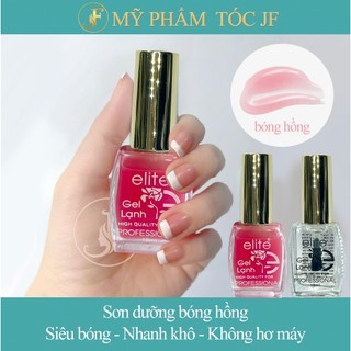 Sơn dưỡng bóng móng tay gel lạnh cao cấp 18ml màu trắng và hồng