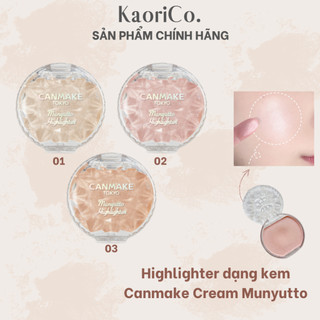 Kem tạo khối, bắt sáng Highlighter dạng kem Canmake Munyutto Highlighter 3.8g Nhật Bản