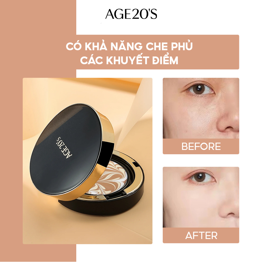 [TẶNG 1 LÕI] Phấn Tươi Che Phủ Hoàn Hảo Age20'S Signature Essence Cover Pact Intense Cover 14g