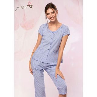 Bộ lửng cổ tròn viền bèo mặc nhà Jubbie 32481