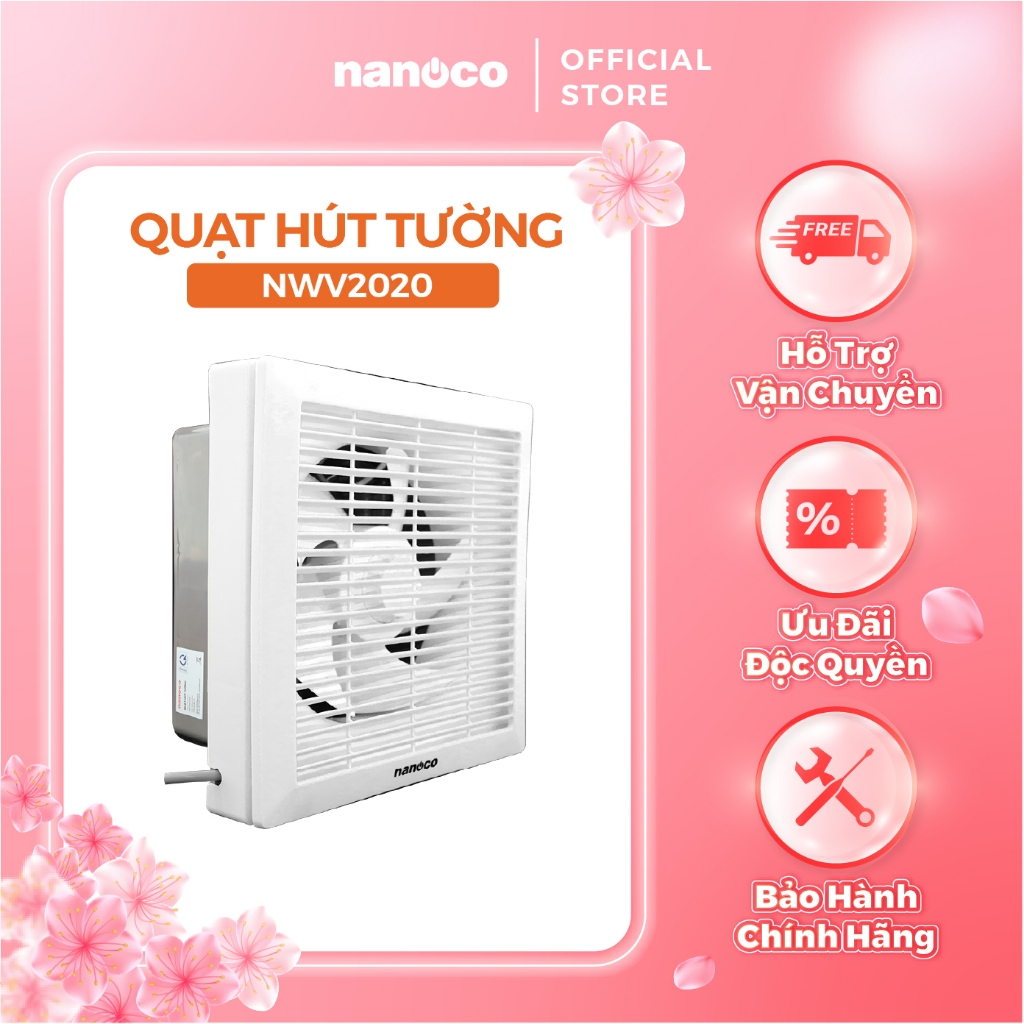 Quạt hút Nanoco gắn tường 1 chiều model NWV1520/ NWV2020/ NWV2520