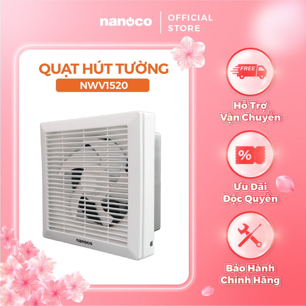 Quạt hút Nanoco gắn tường 1 chiều model NWV1520/ NWV2020/ NWV2520