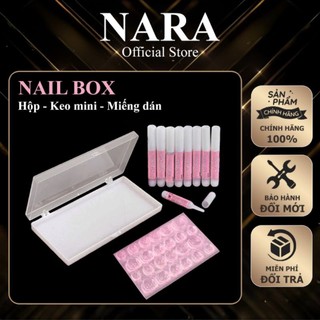 Set Combo 3 Món Nailbox, Hộp Đựng Nail, Keo Dán Nailbox, Miếng Dán Nailbox Chuyên Dụng Ngành Nail