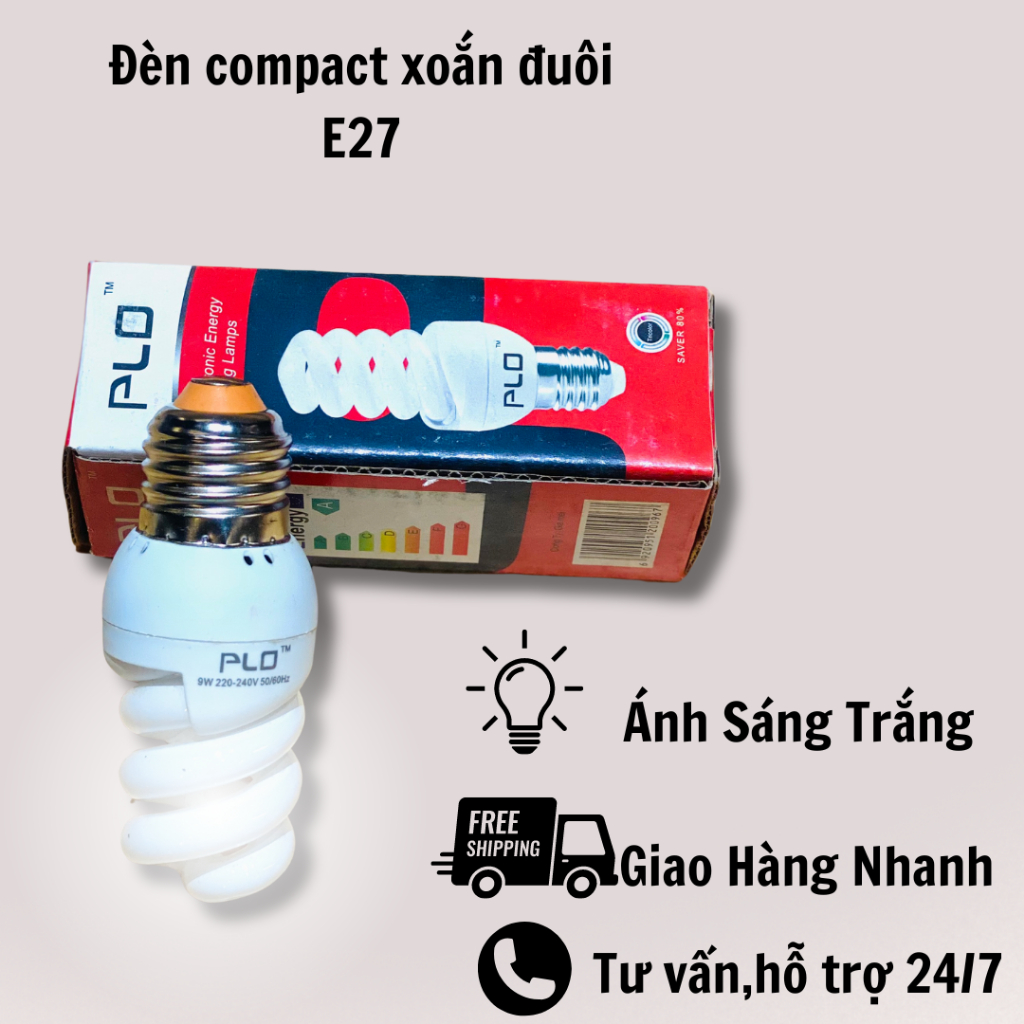 Bóng Đèn Compact PLO Xoắn Mini 9w