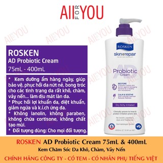 Rosken ad probiotic cream - kem chăm sóc da khô, chàm, vảy nến.