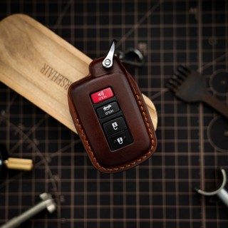 Bao da chìa khóa TOYOTA , Bao da chìa khóa thủ công , Khắc tên miễn phí , MÀU NÂU