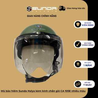 Mũ bảo hiểm Sunda Halya kèm kính chắn gió CA 105E nhiều màu