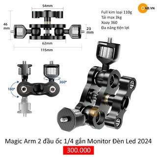Magic arm thanh nối 2 đầu ốc 1/4 gắn monitor mẫu mới 2024