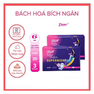 6 gói bvs diana ban đêm 35cm có cánh
