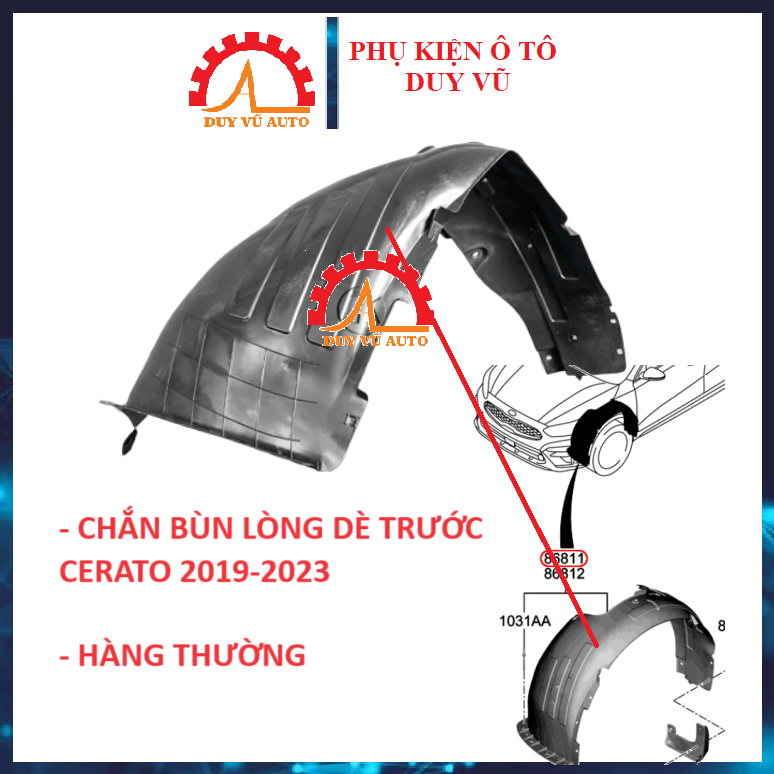 KIA CERATO 2019-2022 CHẮN BÙN LÒNG DÈ TRƯỚC, CHẮN BÙN CUA LỐP CERATO ĐỜI 2019-2022