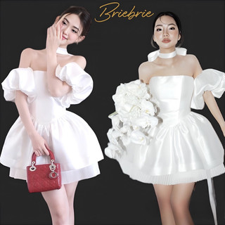  Đầm cúp ngực trễ vai tay bồng Briebrie - 076 - 076 - 076 - 076 - 076 