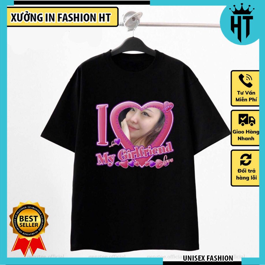 Áo thun I LOVE MY BOYFRIEND / I LOVE MY GIRLFRIEND in theo yêu cầu cho cặp đôi
